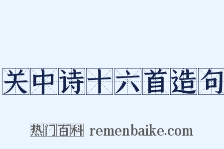 关中诗十六首造句是什么意思的图片